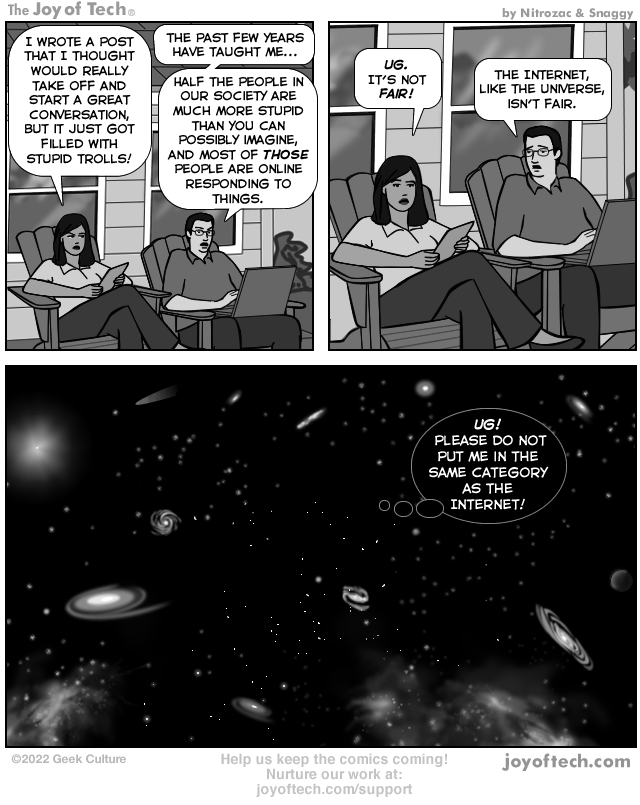 Joy Of Tech® 'The Internet Isn't Fair'